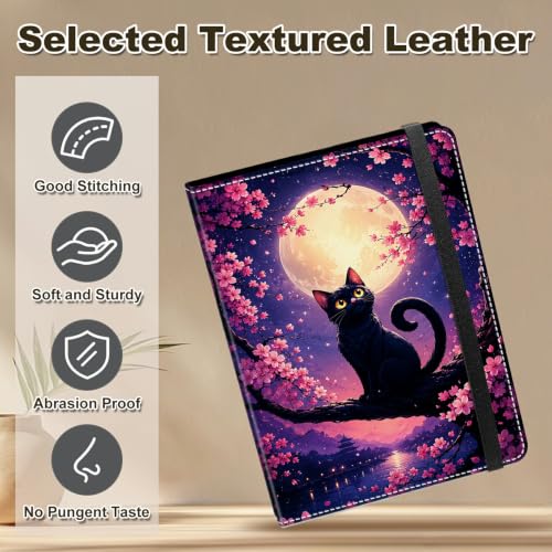 Image of Photo Album 4x6 120 Photos with Strong Elastic Band, Full Moon Black Cat