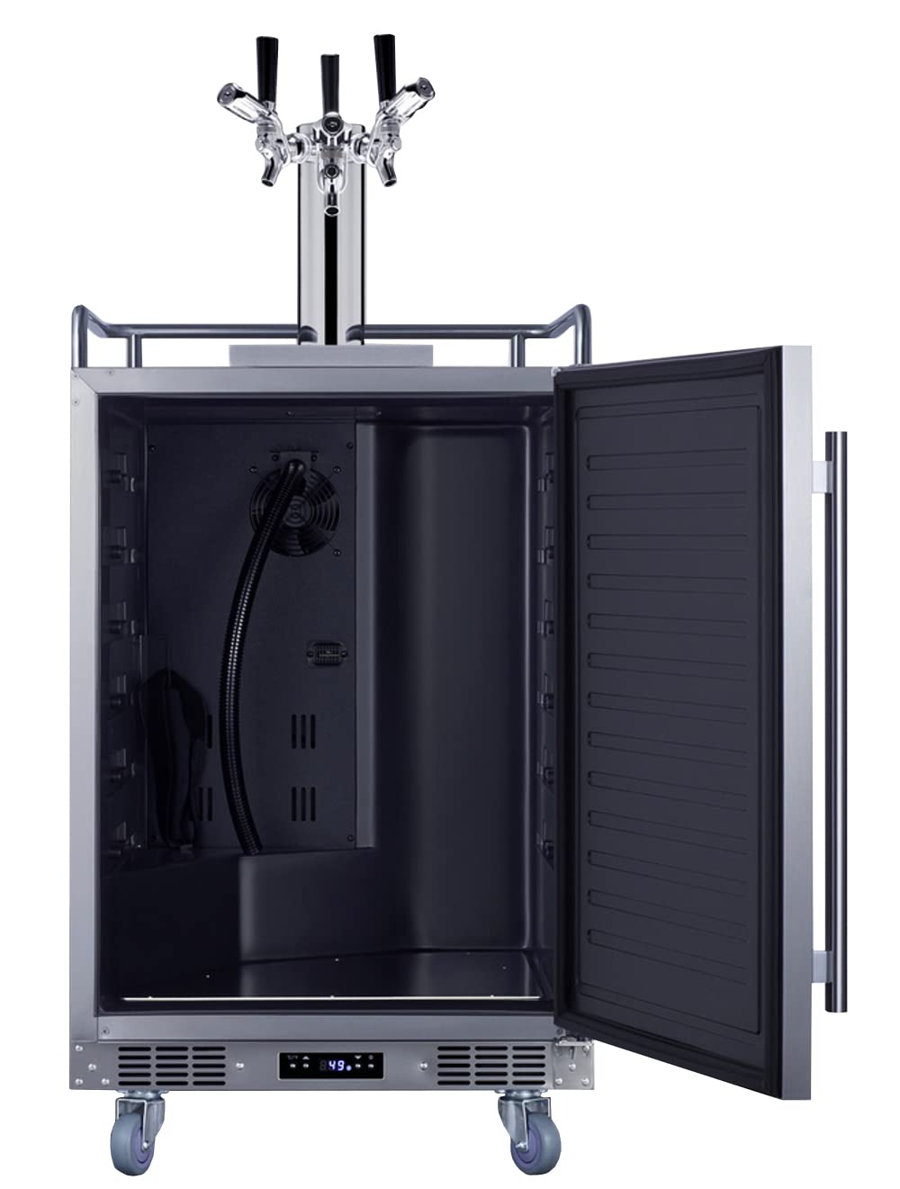Summit Appliance Bc74oscomtriple 24" Wide Built-In Outdoor Commercial Beer Kegerator, 5.6 Cu.Ft. Interior, Weatherproof, Triple Tap System, Removable Locks, Digital Thermostat, Pro Style Handle on Fridge.com - View 3