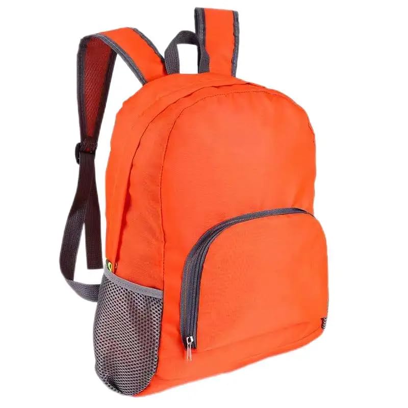 GOGOGogo Foldable Casual Outdoor Shoulders Lightweight Backpack Nylon Hiking Camping Travel Bag for Men Women Outdoor Waterproof â€“ Orange