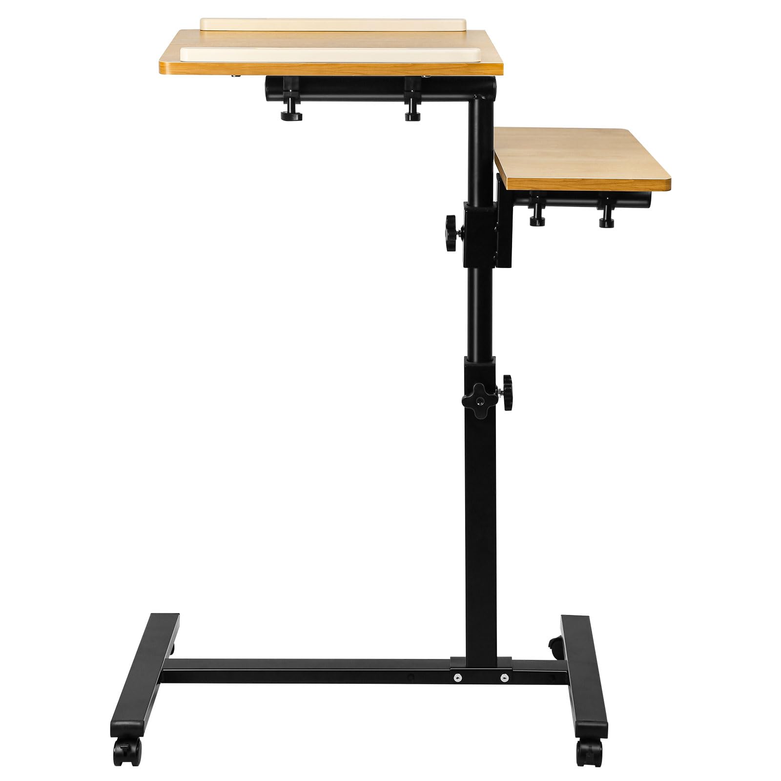Table de Lit à Roulettes Bureau Mobile Pliable 360° Levage Rotatif 70 x 44 x 95 cm Bois