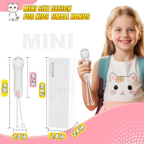 Image of Teprewes White Cat Outdoor Kid's Flashlight Rechargeable, Led Flashlight, Fun and Lightweight Kid Flashlight Suitable for Camping and Outdoor Exploration, Dog Walking, Birthday Gift