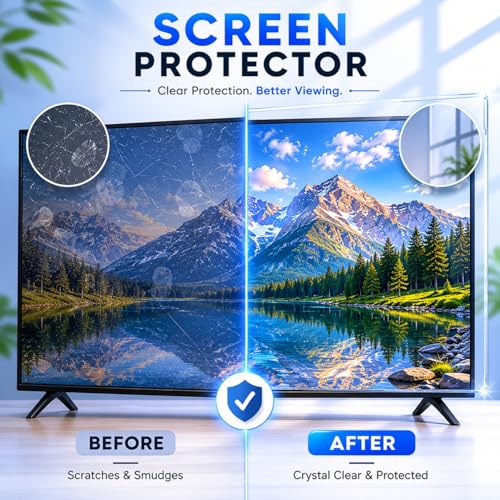 Image of ULTRAMAC 25 inch 3mm Acrylic TV Screen Guard | 9H Hardness | Scratch & Splash Resistant | ISO Certified Protection with Ultra HD Clarity