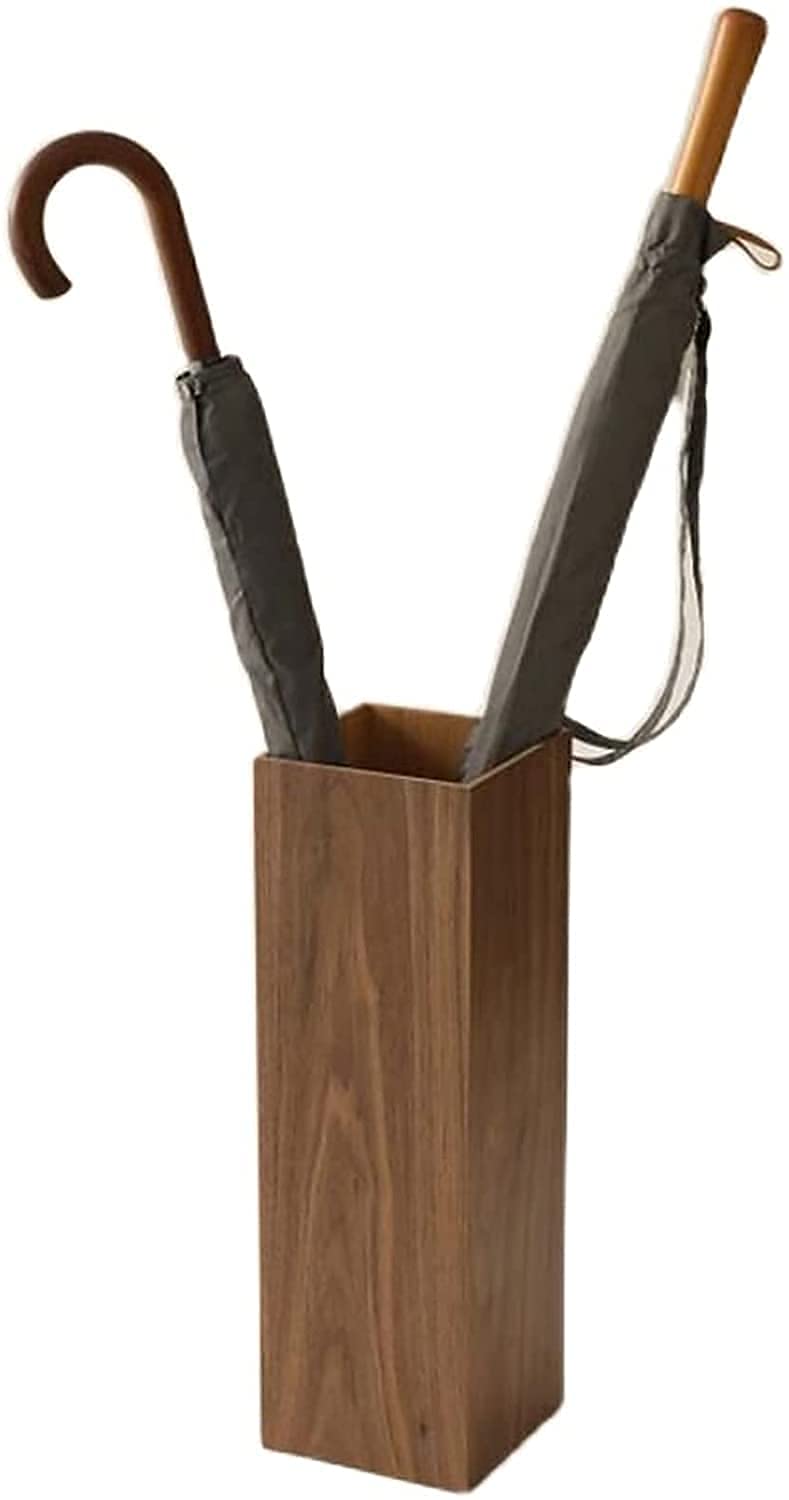 Porte-parapluie en bois Lunezy avec bac récupérateur d'eau