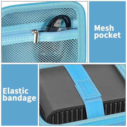 Image of Case Compatible with TP-Link Ultra-Portable Wi-Fi 6 AX1500 AX3000 Travel Router, Storage Holder for TL-WR1502X TL-WR3002X Portable WiFi Hotspot, Ethernet Cable Network (Box Only)-Blue