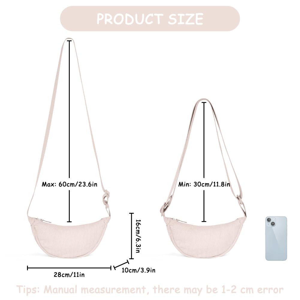 Aucuu Borsa a Tracolla in Nylon, Borsa a Tracolla a Mezzaluna da Donna, Borsa a Spalla con Tracolla Regolabile, Messenger Crossbody Bag per Shopping Viaggio