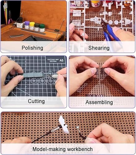 Przenośny stół warsztatowy z oświetleniem LED i szufladą, zawiera matę do cięcia 3 mm do modelarstwa, rękodzieła, polerowania – idealny dla hobbystów i projektów DIY