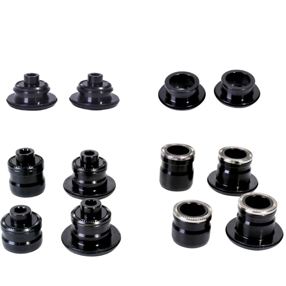 Vibsky Aluminum Alloy for Bike Hub Adapter, QR to Thru Axle Converter End Cap Front M9-15mm 100mm and Rear M10-12mm 135-142mm Hubs, for Black, 1 Pair