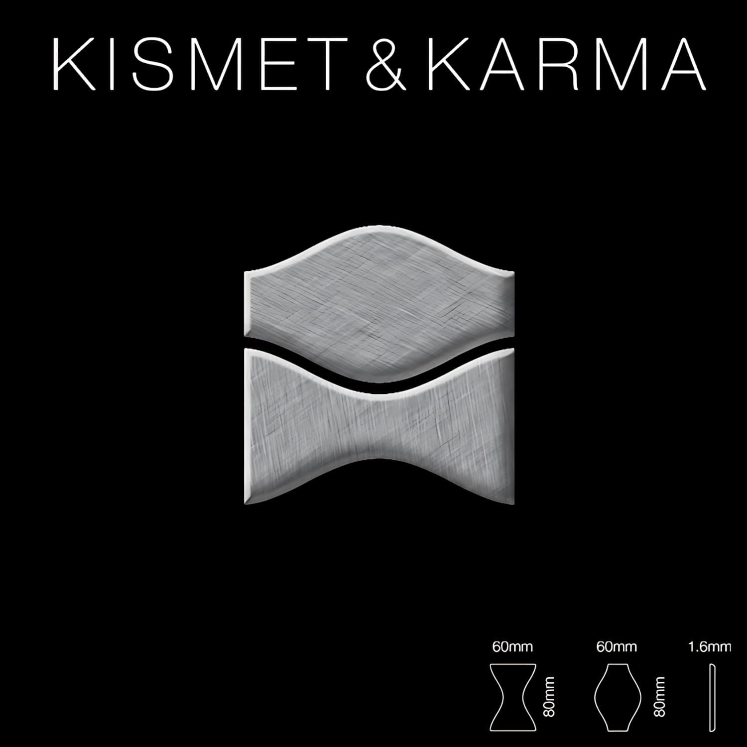 Mozaika płytka masywna metal stal szlachetna morska szczotkowana w kolorze szarym 1,6 mm grubości ALLOY Kismet & Karma-S-MB Designed by Karim Rashid 0,86 m2