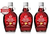 47° North Single Source Canadian Organic Maple Syrup, Grade A 250g (3x 250g, Dark)