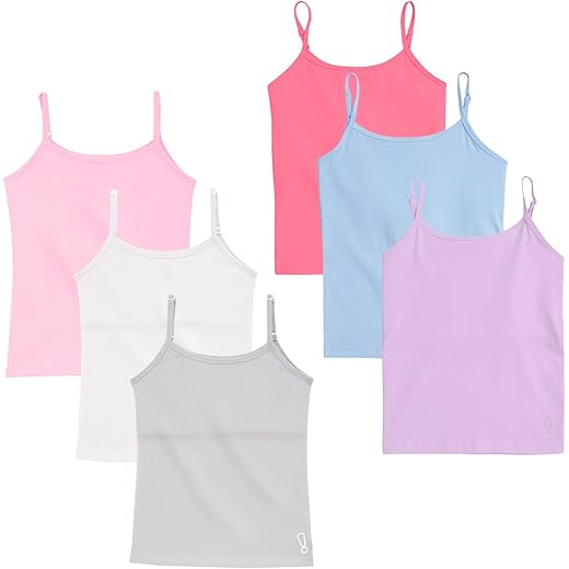 Cotton Padded Camisole Pack of 6 Ages 8-16