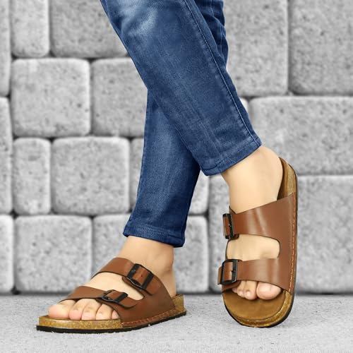 Image of Leatherful Men's premium leather slipper | Genuine Leather upper | Suede Leather Insole | PU sole | Stylish flip flop for men |