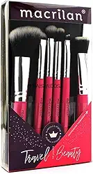 Kit com 6 pincéis profissionais e nécessaire KP10-2 Travel Beauty – MACRILAN, Macrilan