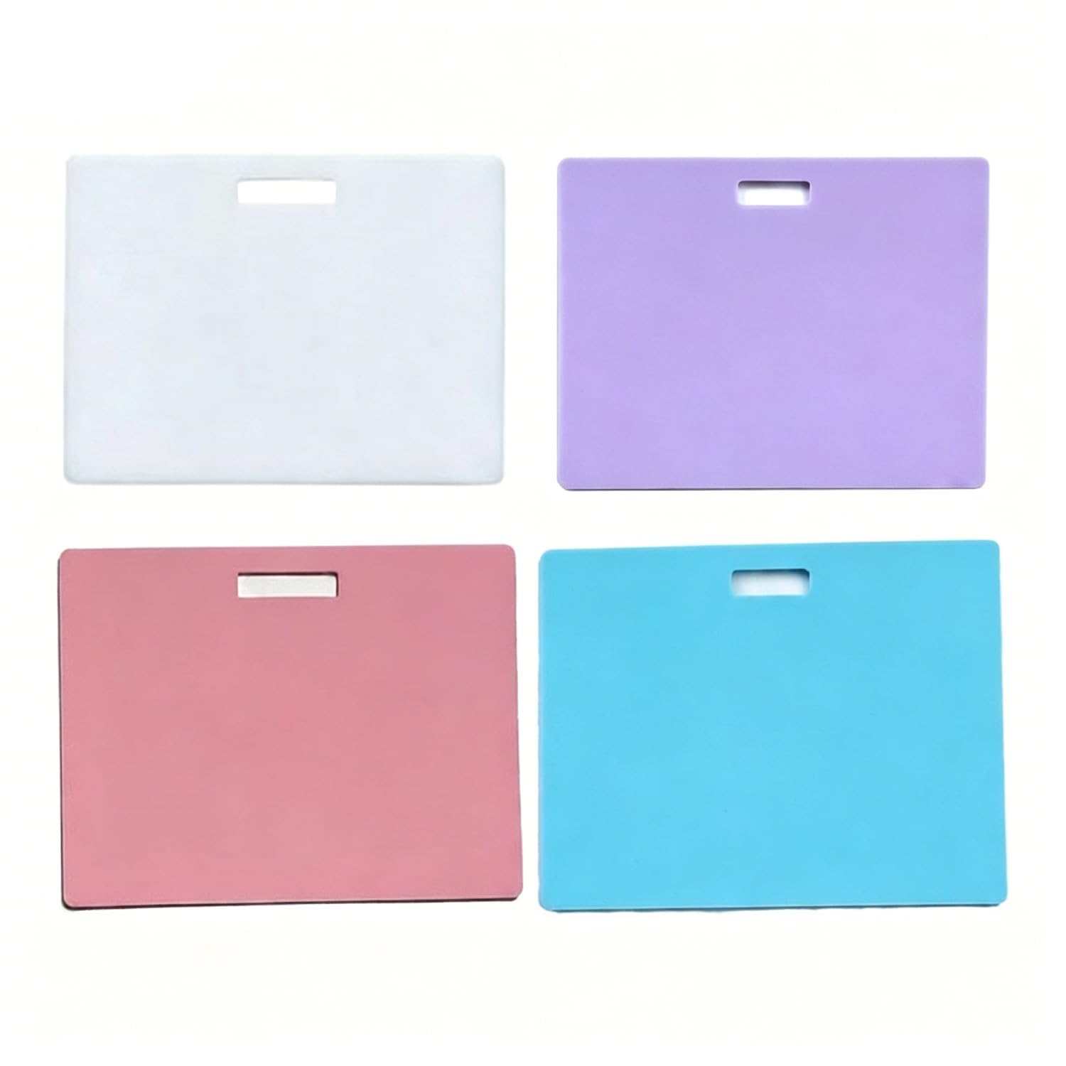 Erasable Badge-Note, 4pc Mini Erasable Whiteboard Reusable Silicone Badge-Notepad, Pocket-Sized Vertical Memo Whiteboard, Portable for Nurses Doctors Teachers (Horizontal)