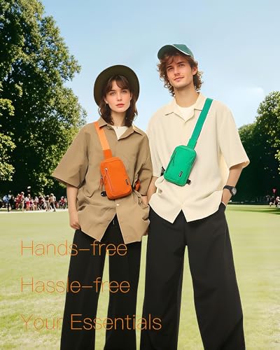 HAUMAUH Brustbeutel Damen Herren Brusttasche Klein - Umhängetasche Umhängetaschen Schultertasche Crossbody – Arbeitsweg Reisen Festival-Begleiter (Orange)
