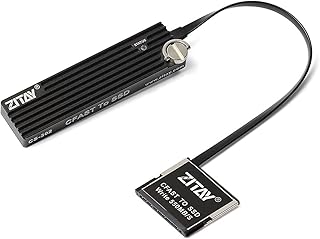 ZITAY CCTECH CFAST to SSD Adapter Converter, CFAST 2.0 Memory Card to M.2 SATA SSD 1TB Hard Drive Card Adapter SATA M.2 Compatible for Red Komodo BMPCC 4K 6K ZCAM E2 BMD Canon 1DX MarkII