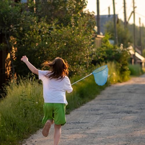 Kapokr Kescher Kinder Teleskop Kächersieb Kinder Schmetterlingsnetz with Faltbarer Eimer Kinder Kescher zum Fangen von Insekten Angeln Outdoor Natur Wissenschaft Exploration (Blau)