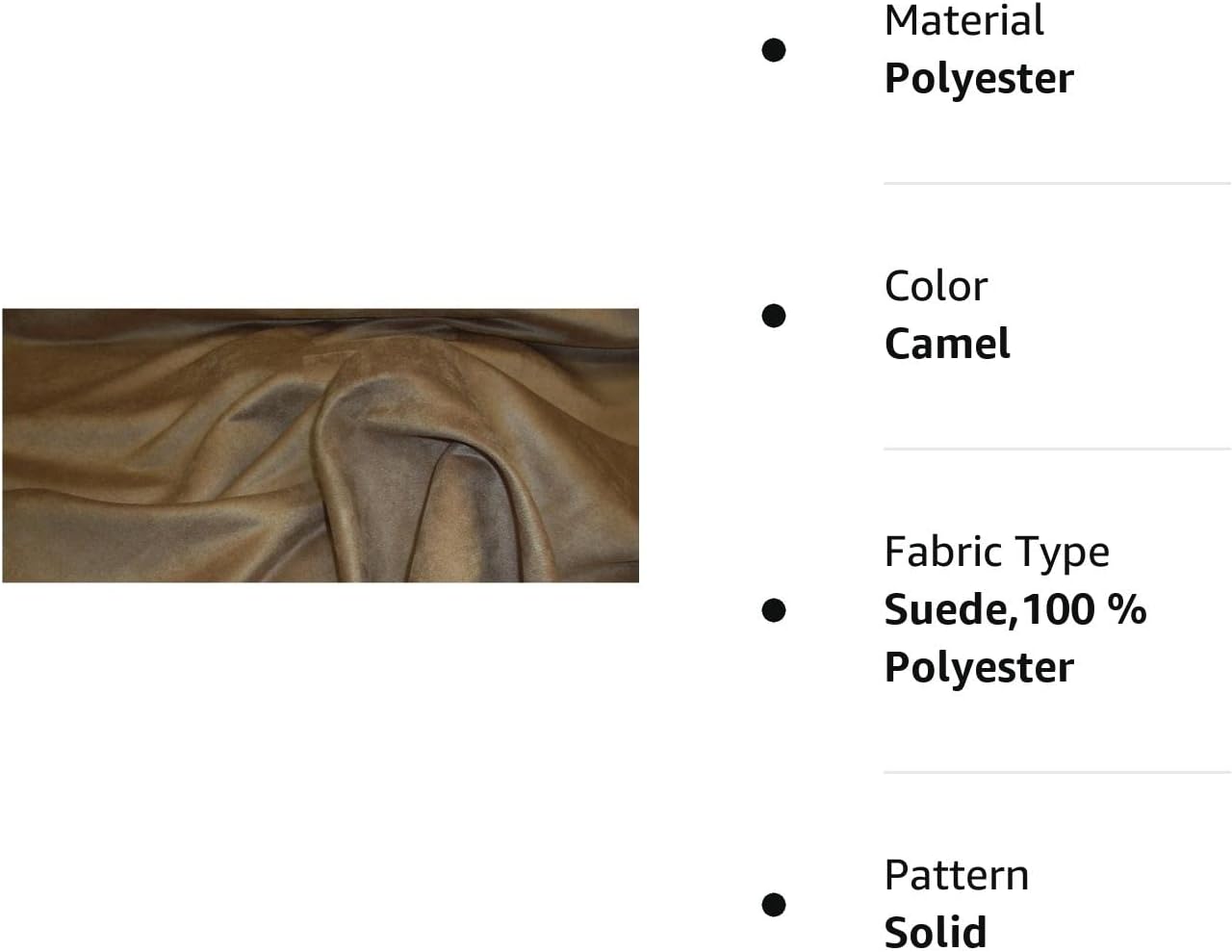 Microsuede Suede Fabric 58" Width (1 Yard, 36"x58") (Cut Separately by Prime) Camel