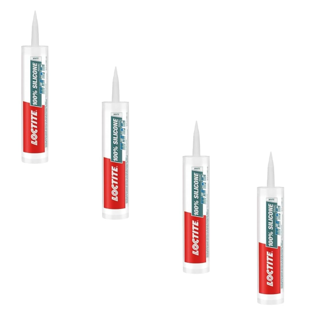 Loctite 100% silicone sealant, Waterproof, No shrinkage, dries in 10mins, waterproof in 2hrs, ideal for kitchen, bathroom,HVAC applications, sealant for glass, ceramics, aluminum, steel, White,260ml product image 4