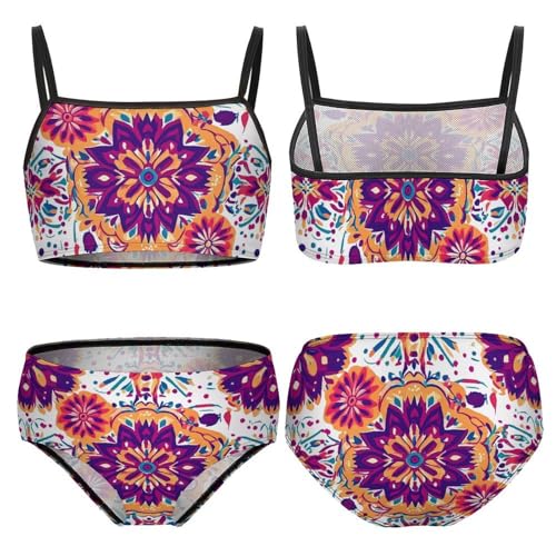 Vintage Boho Mandala Girls Bikini Swimsuit Two Piece Bathing Suit Beach Swimwear3