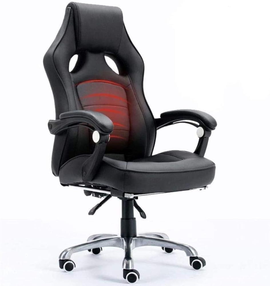 Sedia da Ufficio reclinabile per Computer, Sedia da Ufficio con Massaggio, Sedia da Capo, Sedia Girevole elevabile, Sedia in Pelle per Esport, Comoda Seduta da Gioco con altez