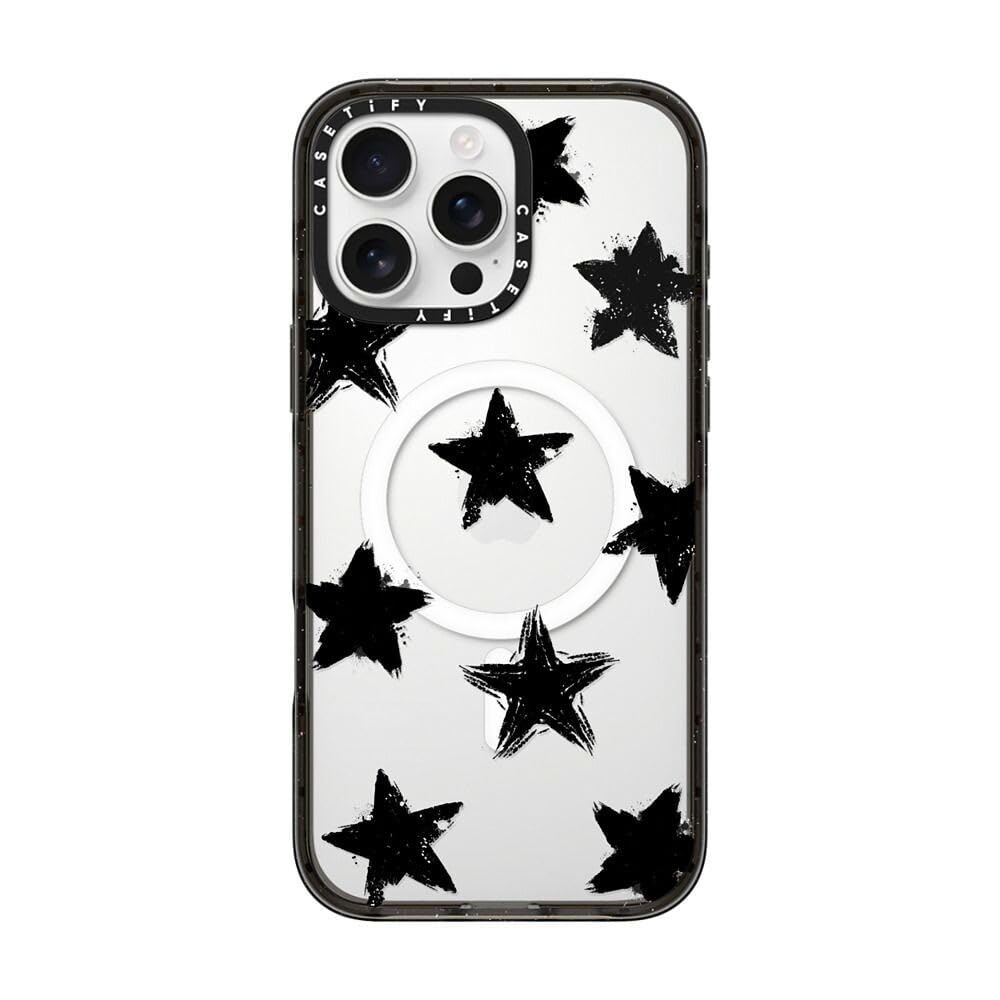 CASETiFY Impact Case Per IPhone 16 Pro Max – Sottile, Protezione Militare 4X Cadute 2,5m, Compatibile MagSafe, Motivo Floreale Sognante, Nero Trasparente