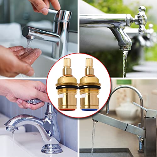 2 Stück Wasserhahn Ventiloberteil 1/2 Messing Keramik Scheibe Wasserhahn Kartusche Ventil Wasserhahn Kartusche Ersatz Wasserhahn Reparatur Ersatzteile für Badezimmer Küchenarmatur Waschbecken
