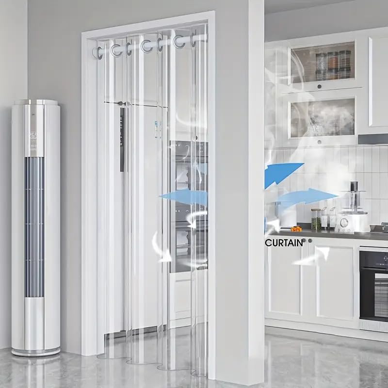 Homerz PVC Pack of 2 Transparent AC Curtain | Waterproof | All Seasons, AC, Rain, Dust & Wind Protection| 4.5 ft Wide cupboards, Drawer Liners (Pack of 2, 9 feet) 2