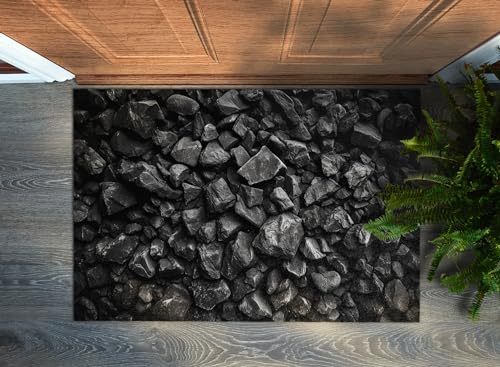 Tapis de sol design Pierres Noires Tulup pour un accueil soigné et durable - 5