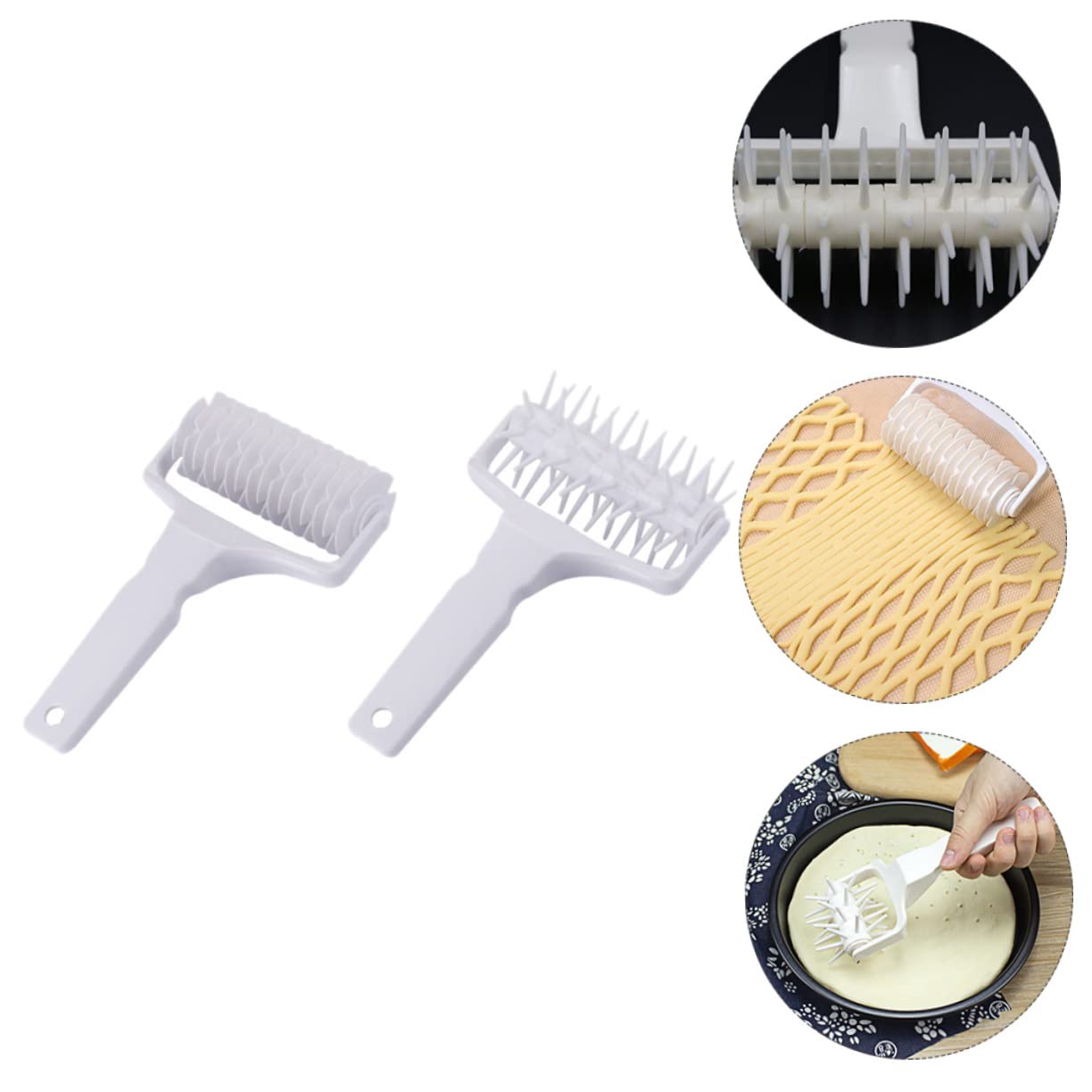 Cabilock 4piezas Rodillo De De Pizza y Herramienta De Horneado De Rodillo Rejilla Accesorios De Cocina Para Pastelería y Pizza De Usar y Limpiar