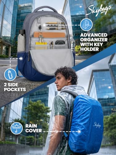 Image of Skybags Metro Office Laptop Backpack for Men & Women, Blue Grey