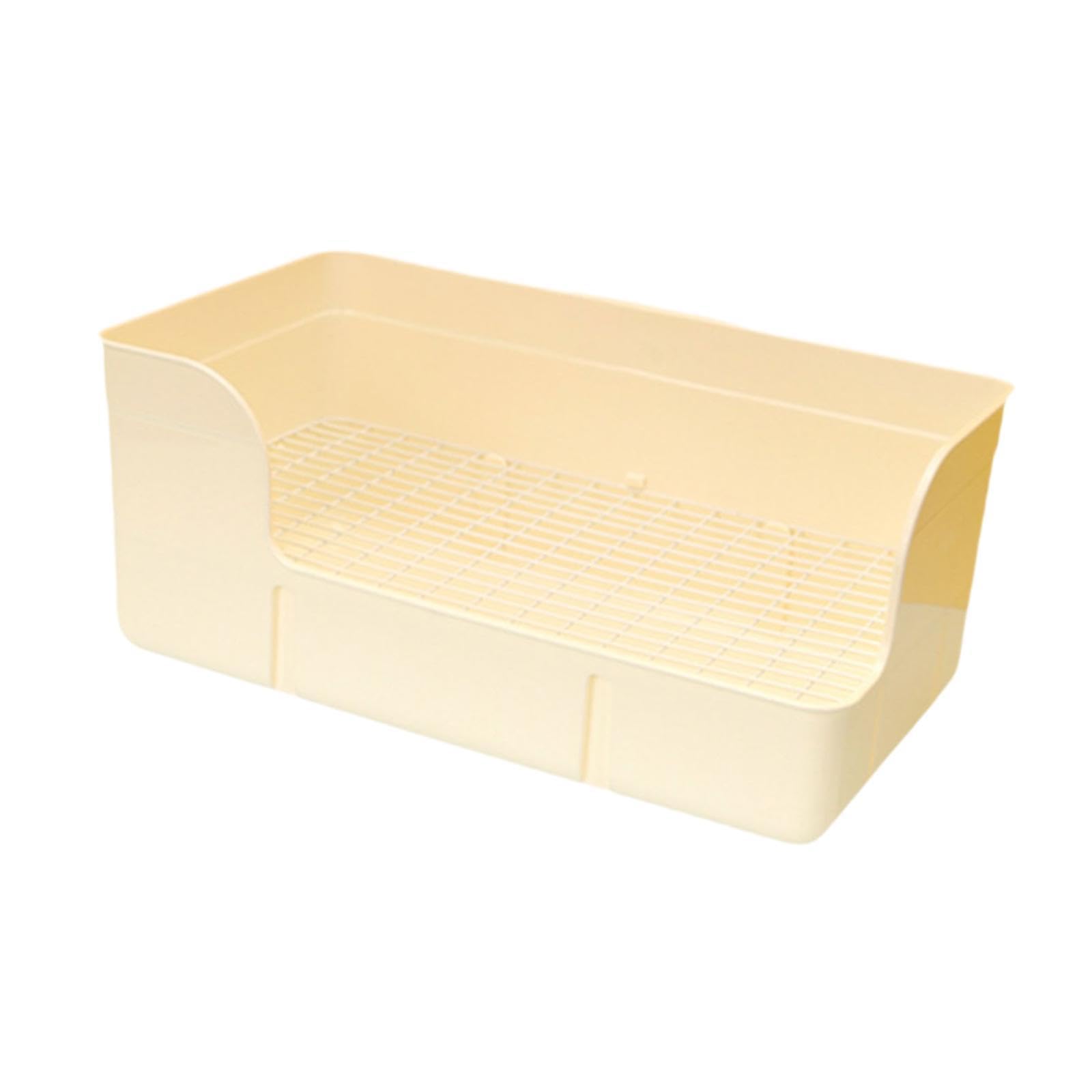 Kaninchen Toilette, Ecktoilettenbehälter für Kleintiere im Käfig, Beige