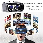 3D VR Headset, Virtual Reality 3D VR Glasses, Anti-Blue Light Adjustable 3D Headset Helmets for iPhone or Android Compatible with 4.5” to 6.7” inch with Controller(Black) - Image 5