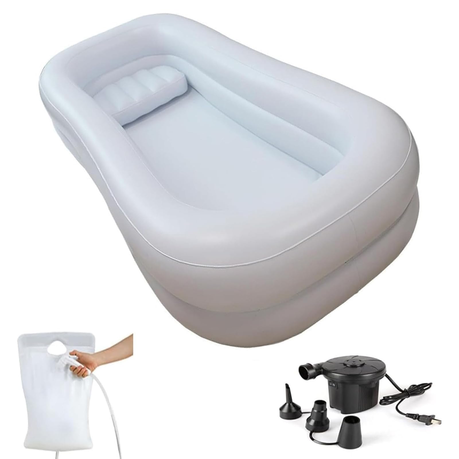Baignoire gonflable lit adulte avec pompe et sac d'eau portable