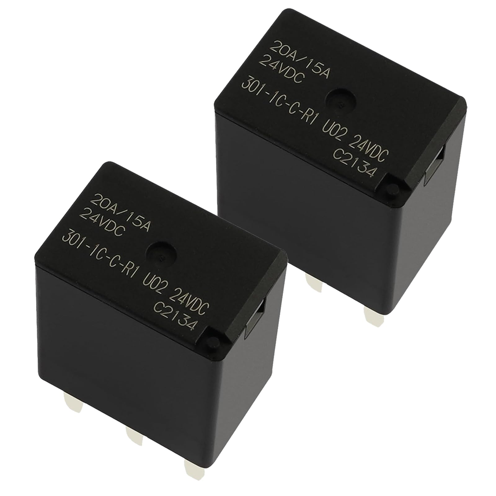 Confezione da 2 relè automobilistico 301-1C-C-R1 U02 24VDC 5 pin 35A SPDT