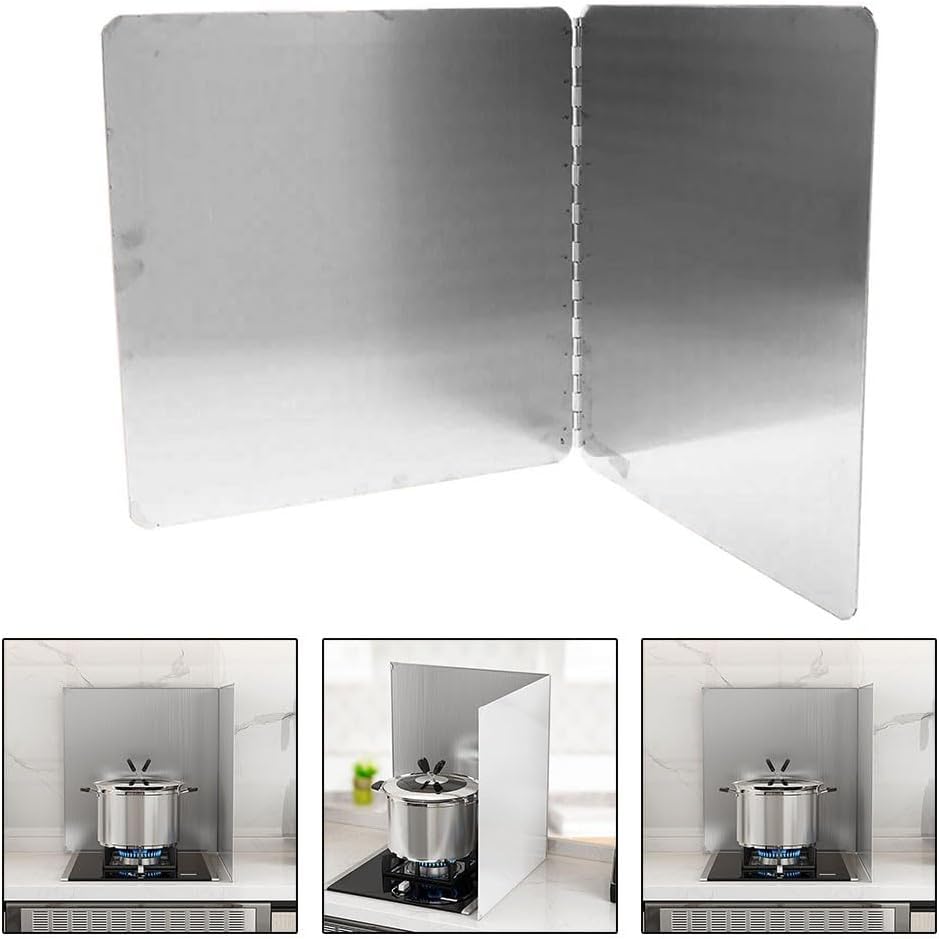 Stainless Steel Folding Oil Splatter Guard Screen with Non-Stick Coating for Gas Stove, Easy to Clean Kitchen Shield 40x40cm(40 * 40cm)