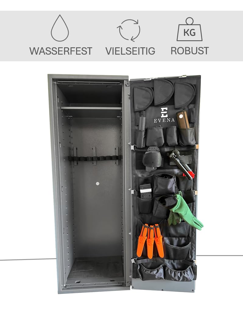 Tür-Organizer Panel für Safe und Schrank - Verstellbar verstellbar 120 x 40 cm - Robuste und anspassbare Aufbewahrung für Outdoor Ausrüstung Zubehör und Tools