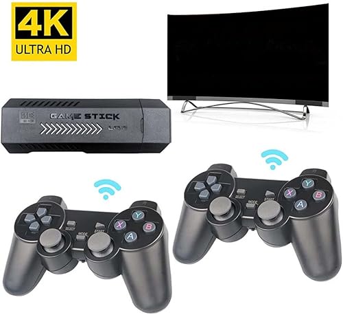 Miniatura 2 de X2 Plus 4K HD Retro Game Stick, consola de videojuegos para el hogar con 2 controladores inalámbricos, salida HDMI, más de 30000 juegos integrados