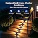 6 Pack Solar Powered Step Lights Outdoor Waterproof LED for Deck Stair Safety Outside Decorative Lamp for Yard, Patio, Porch Railing, Pathway, Fence, 2 Sided Warm White Lighting for Enhanced Security