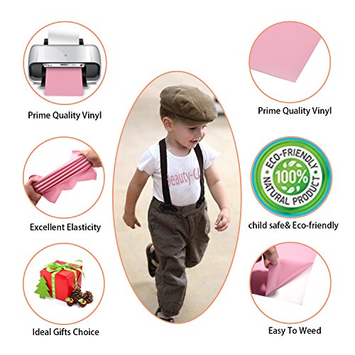 JANDJPACKAGING Assorted Colors 12 Sheets 12"x 10" Transfer Bundle Iron on HTV for T Shirts, Hats, Clothing Heavy Duty Vinyl for Silhouette Cameo, Cricut or Heat Press Machine Tool
