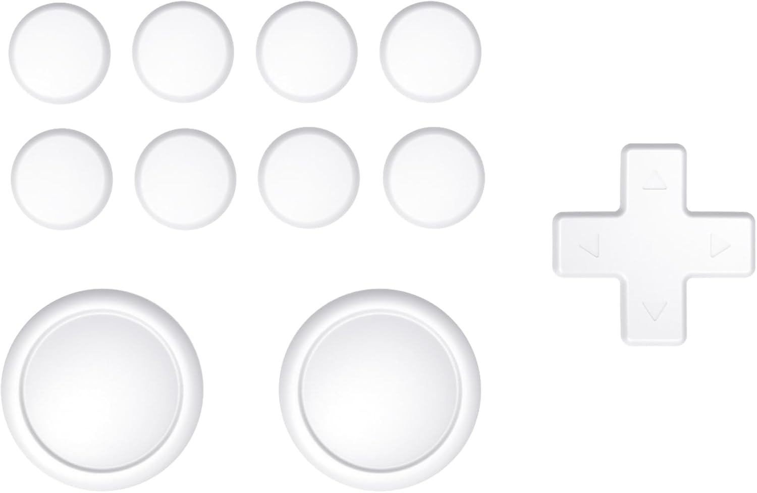 PlayVital Silicone Button Covers and Thumb Grip Set for Nintendo Switch/OLED Joycon/Switch Lite, ABXY D-Pad Directional Button Cap for Joycon, White