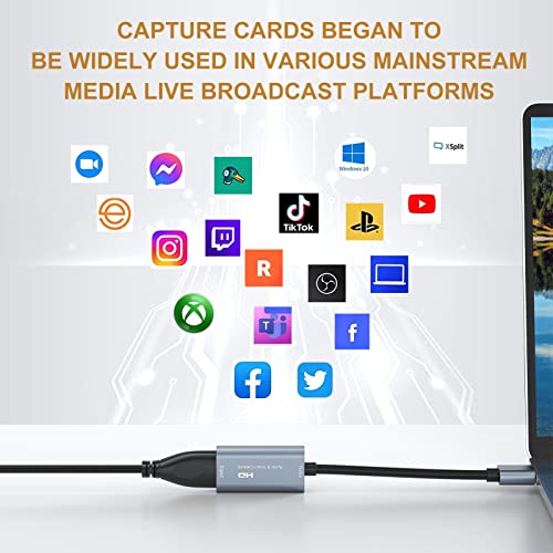 4K Hdmi Video Capture Card,Video Record Card,Audio Capture Adapter,Hdmi To Usb Audio Video Recording In 1080P@30Hz, 4K@30Hz For Teaching,Broadcasting,Gaming,Streaming,Video Conference #TOP2