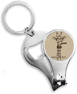 Girafa Cartoon Animal Alicate de unha Marrom Chaveiro Abridor de Garrafas Cortador