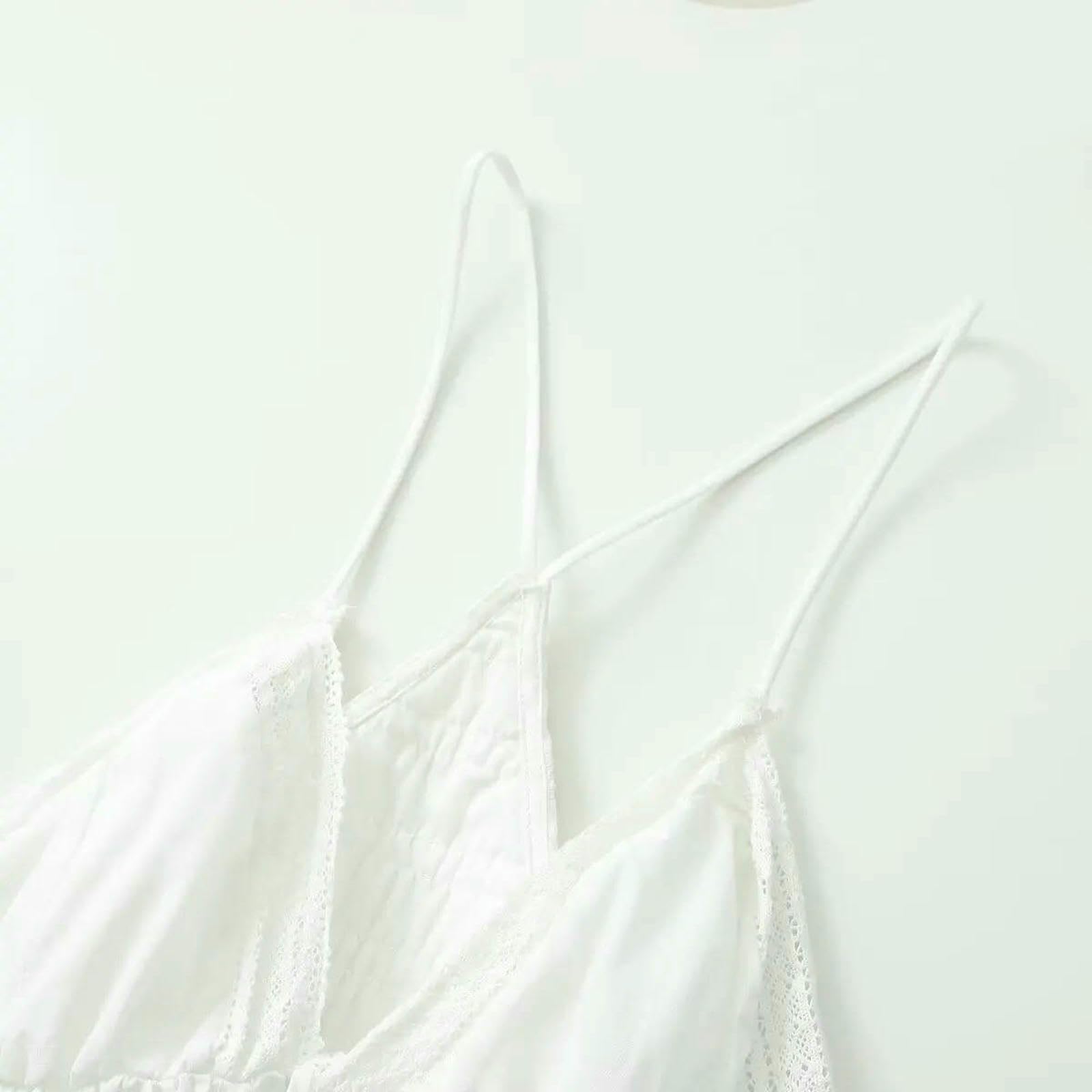 WANGSHUO Canotta da Donna Top Camicie Giubbotto Senza Maniche per Scollo A V Tops Vacanze Primaverili E Estivi-Bianco-s
