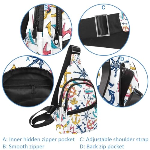 Mochila cruzada para correr con correa ajustable y diseño Doodle unisex 2