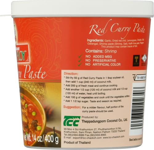 Mae Ploy Würzpaste Curry rot Cup (1 x 400 g) (Packung mit 2)