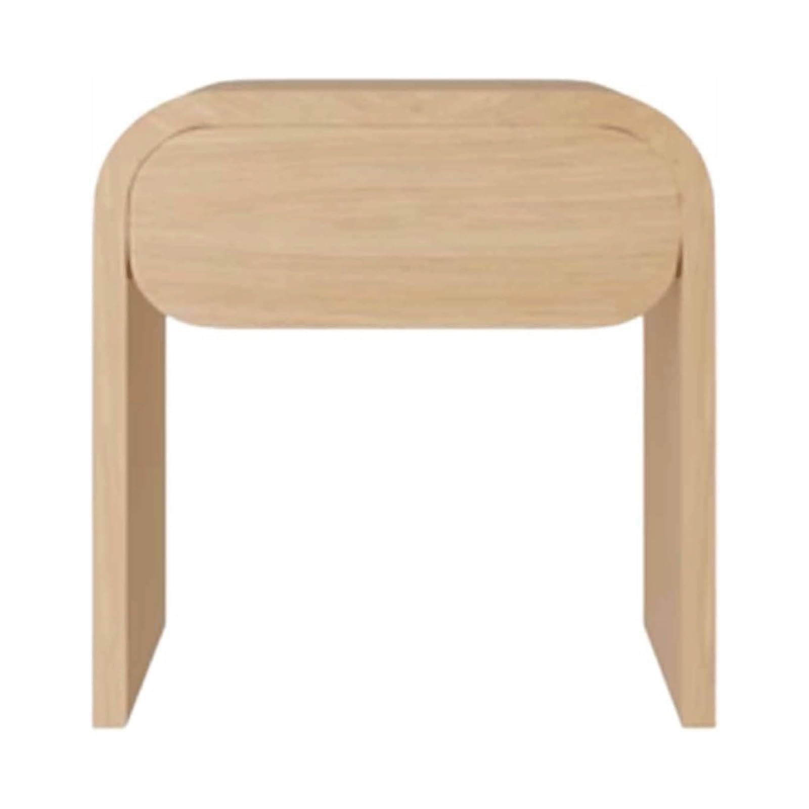 SXZenSpace Solid Wood Nightstand Creative Curved Bedside Table with Drawers Cabinet Exquisite Side No Installation Required(Wood)