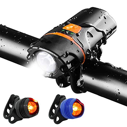 WASAGA Bike Light, USB Rechargeable 1200 Lumen Super Bright Bike Front Headlight, IP65 Waterproof 6 Modes Cycling Light Flashlight Torch Perfect for Night Riding, Running, Camping, Outdoor Activities