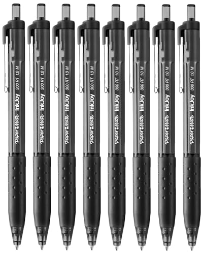Paper Mate InkJoy 300RT Retractable Ballpoint Pens | Medium Point | Black Ink | 8 Pack | Ultra Smooth Ink