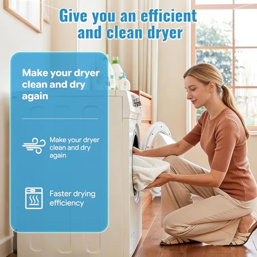 Image of Dryer Lint Vacuum Attachment Compatible with Cordless Vacuum Cleaner, Flexible Dryer Vent Cleaner Kit Lint Dryer Lint Brush and Vacuum Hose Attachment with Universal Connector, Quickly Lint Remover