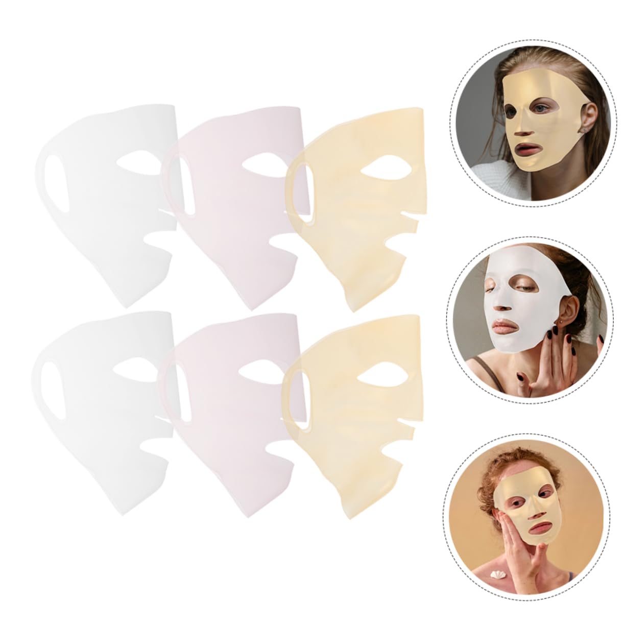 Housoutil 24 Stk Feste Abdeckung Der Gesichtsmaske Wiederverwendbare -maskenhülle -gesichtsmaske Gesichtsmaskenabdeckung Feuchtigkeitsmaske Kieselgel 3d Kosmetik